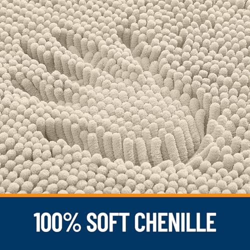 OLANLY Large Bathroom Rugs 59x35, Extra Soft Absorbent Chenille Bath Rugs