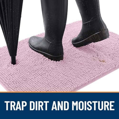 OLANLY Dog Door Mat for Muddy Paws 45x27, Super Absorbent Chenille Mud Mat