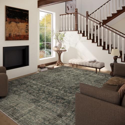 Washable Living Room Area Rug: 8x10 Rugs for Bedroom Non Slip Large Carpet