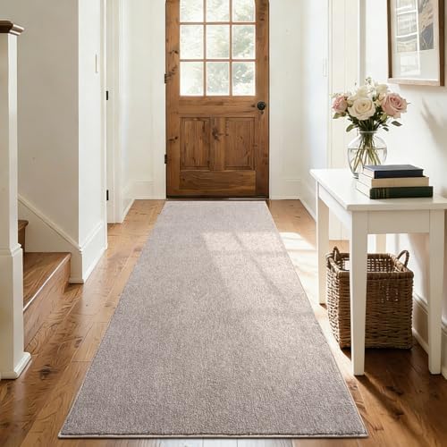 2x6 Oatmeal/White Runner Rug Non-Slip Washable for Hallway Kitchen Bedroom