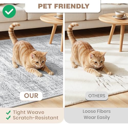 Kitchen Rugs Sets of 2, 2x3 2x4 Rug Runner,Grey