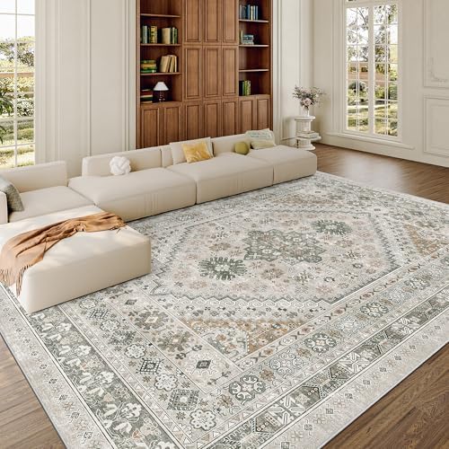 zesthome 8x10 Area Rugs for Living Room,Large Washable Rug,Brown