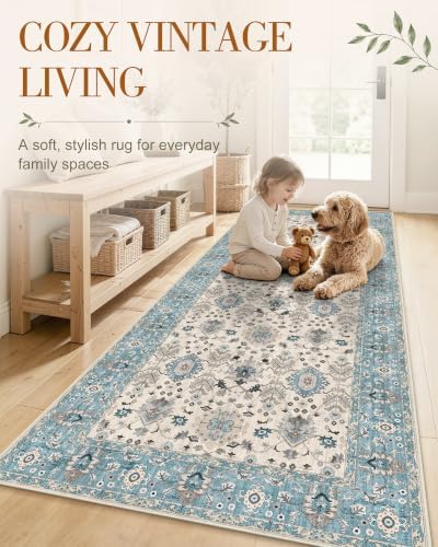 OLANLY 2x5 Washable Runner Rug, Soft Non Slip Carpet for Hallway Kitchen