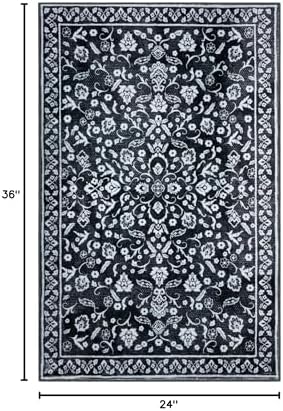 Vintage Washable Entryway Rug 2x3 Small Area Rug Non Slip Door Mat
