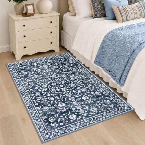 Vintage Washable Rugs for Entryway 4x5 Area Rug Non Slip Door Mat