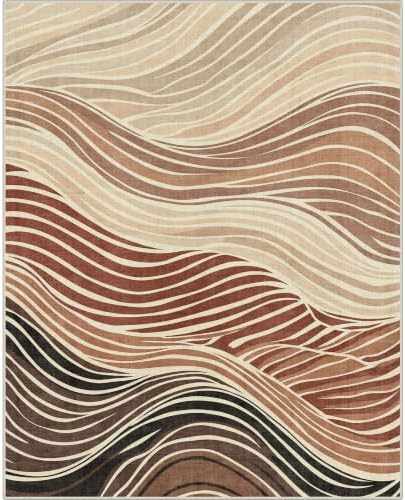 BEIMO 8x10 Area Rugs for Bedroom, Caramel Sand Washable Abstract Rug