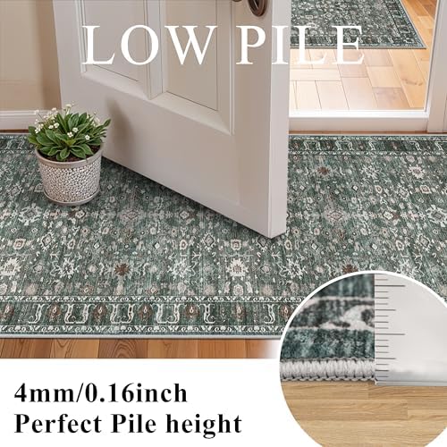 Washable Square 5x5 Rug Vintage: Ultra Soft Living Room Area Rug Under Sofa