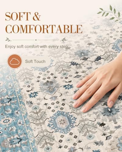 OLANLY 2x5 Washable Runner Rug, Soft Non Slip Carpet for Hallway Kitchen