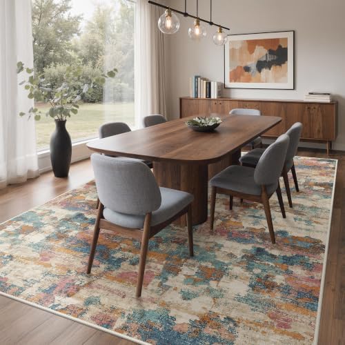 BEIMO 5x7 Area Rugs for Bedroom, Blue Terracotta Washable Abstract Rug