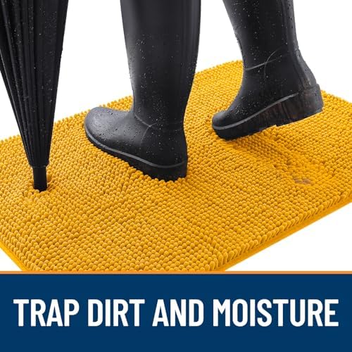 OLANLY Dog Door Mat for Muddy Paws 54x24, Super Absorbent Chenille Mud Mat