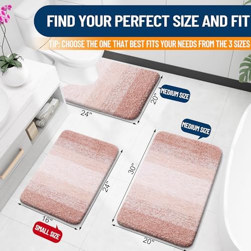 OLANLY Small Bathroom Rugs 28x18, Extra Soft Absorbent Microfiber Bath Rugs