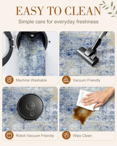OLANLY 3x5 Washable Accent Rug, Soft Non Slip Carpet for Entryway Bedside