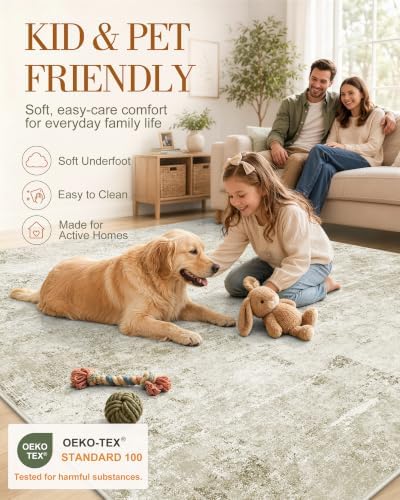OLANLY 2x4 Washable Accent Rug Non Slip Carpet for Entryway Kitchen Bedside