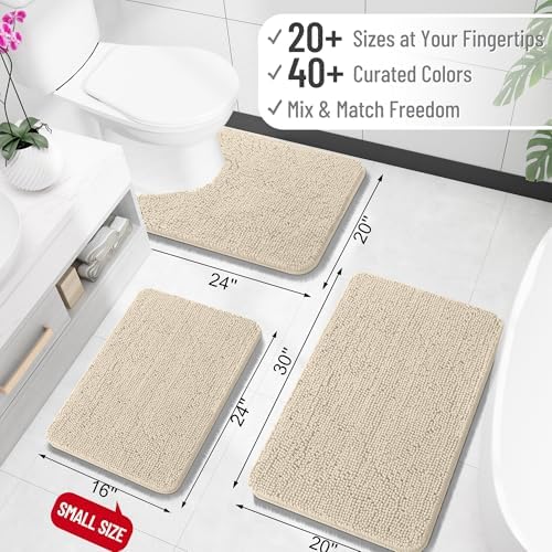OLANLY Large Bathroom Rugs 59x35, Extra Soft Absorbent Chenille Bath Rugs