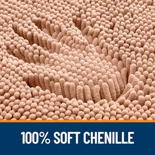 OLANLY Bathroom Runner Rugs 40x24, Extra Soft Absorbent Chenille Bath Rugs