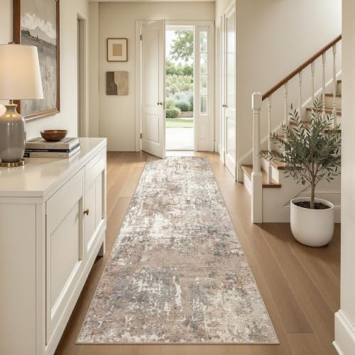 LOONGRUG Runner Rug 3x10 Washable Non-Slip Kitchen Neutral Modern Rug