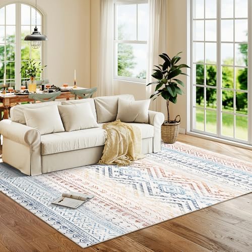 Miukiki 6x9 Area Rug Washable Non Slip Rug for Living Room Multi