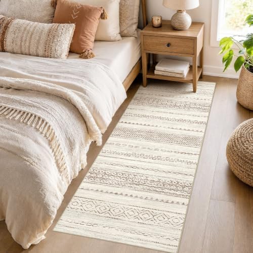 Nakagishi Boho 2x6 Runner Rug Machine Washable Rugs Non Slip Brown