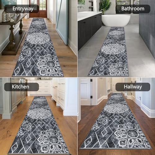 HEBE Hallway Runner Rug 2'8''x14', Washable Non Slip Kitchen Rug Runner