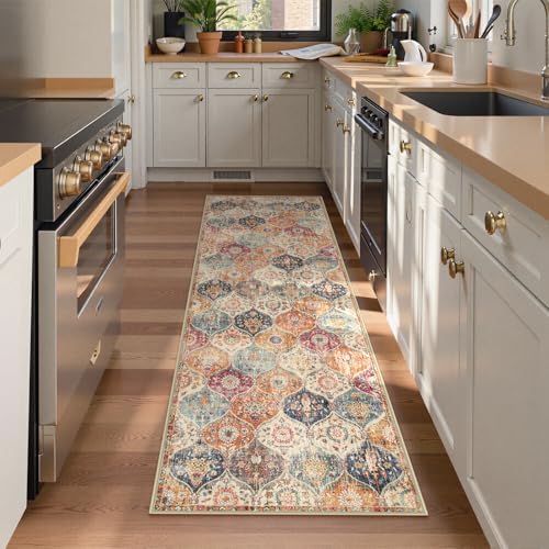 Lahome Moroccan Kitchen Runner, 2'5''x8' Washable Runners for Hallways 8ft