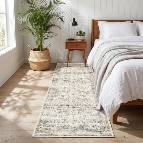 GarveeHome Washable Rug Runner 2x8 Vintage Runners for Hallways Beige