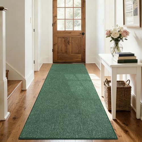 2x6 Green/White Runner Rug Non-Slip Washable for Hallway Kitchen Bedroom