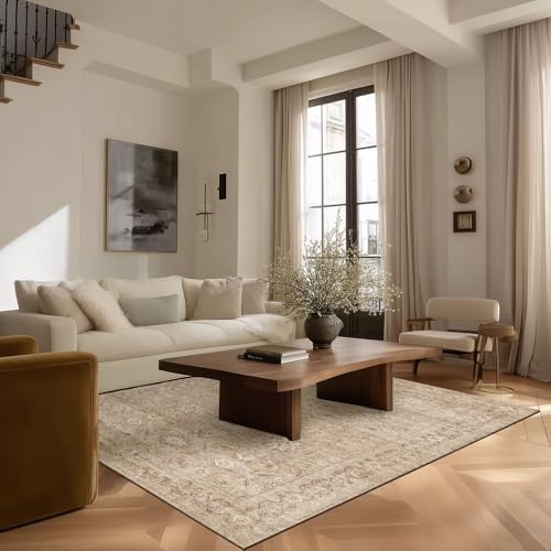 Washable Living Room Area Rugs: 4x6 Bedroom Rug Non Slip Soft Boho Carpet