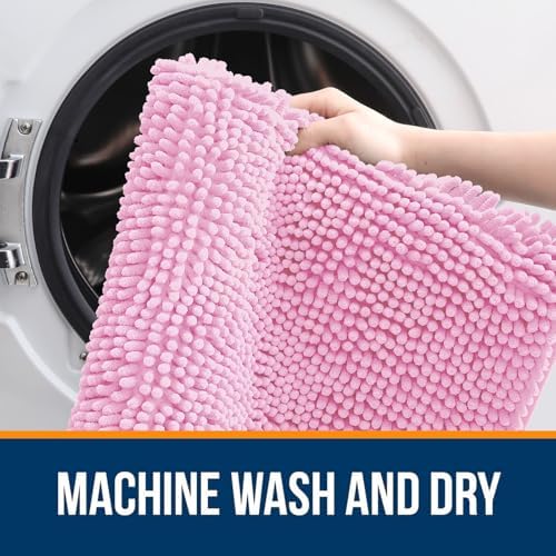 OLANLY Large Bathroom Rugs 59x35, Extra Soft Absorbent Chenille Bath Rugs