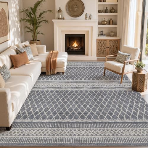 cotiled Boho 10x14 Area Rug for Living Room: Large Moroccan Washable Rug