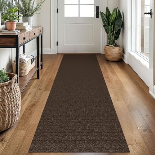 EARTHALL Washable Runner Rug, Non Slip Kitchen Rug, 2x7 Ft, Brown/Coffee