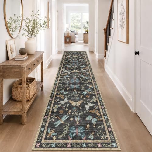 3x12 Washable Runner Rug: 12ft Runners for Hallways Non Slip Kitchen Rug