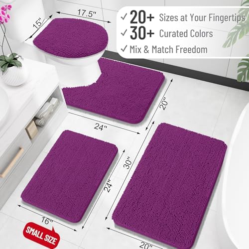 OLANLY Bathroom Runner Rugs 59x24, Extra Soft Absorbent Chenille Bath Rugs