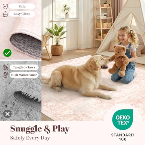 Homemate Washable Rug 5x7 Area Rugs - Vintage Rugs for Living Room