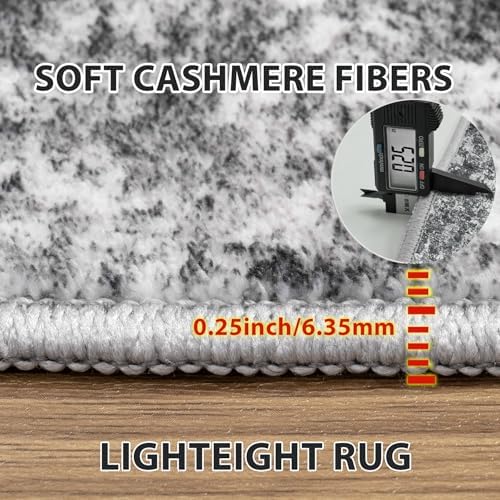 5x8 Area Rugs for Living Room Washable Bedroom Dining Room Black Grey