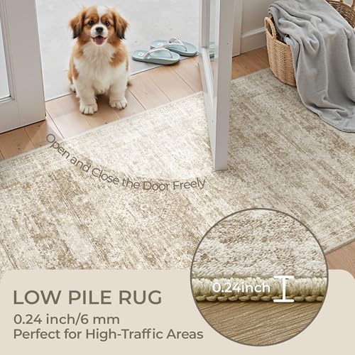 3x20 Runner Rug Non Slip,Washable Hallway Runner Rug,Brown