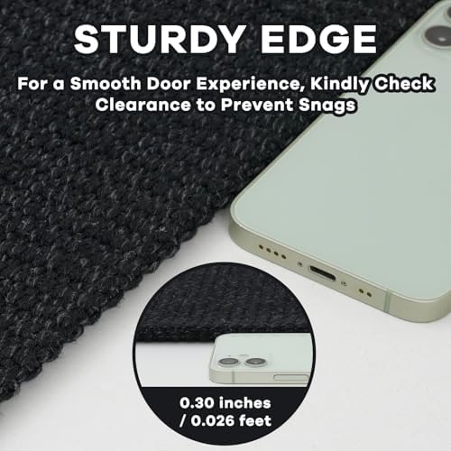 EARTHALL Washable Area Rug, Non Slip Living Room Rug, 6x9 Ft, Black/Grey