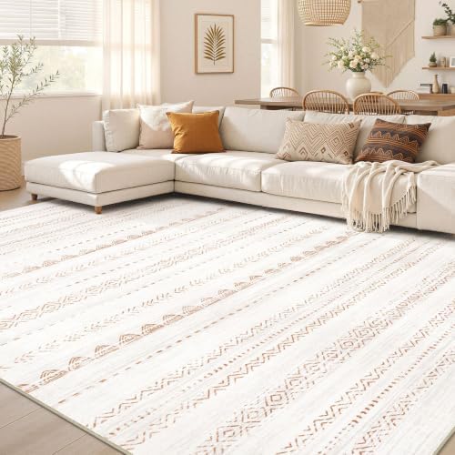 Nakagishi Boho 5x8 Area Rug Living Room Rugs Machine Washable Brown