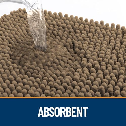 OLANLY Dog Door Mat for Muddy Paws 48x30, Super Absorbent Chenille Mud Mat