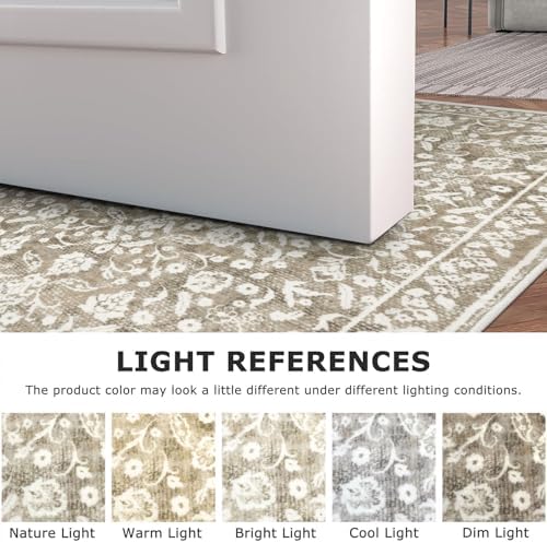 Washable Vintage 2x8 Runner Rug Non Slip Runners for Hallway