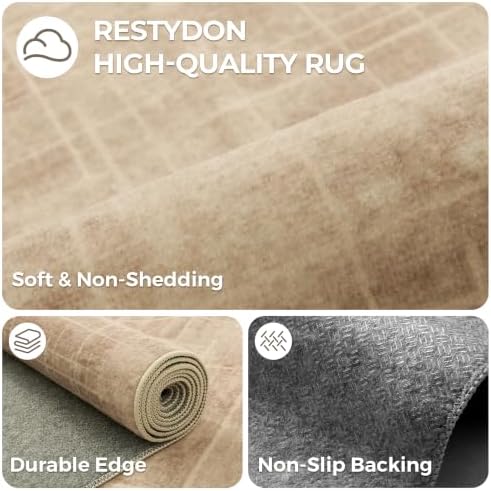 2x6 Runner Rug Non Slip,Washable Hallway Runner Rug,Brown