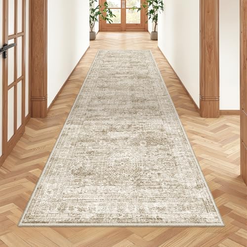 2x7 Runner Rug Non Slip,Washable Hallway Runner Rug,Brown