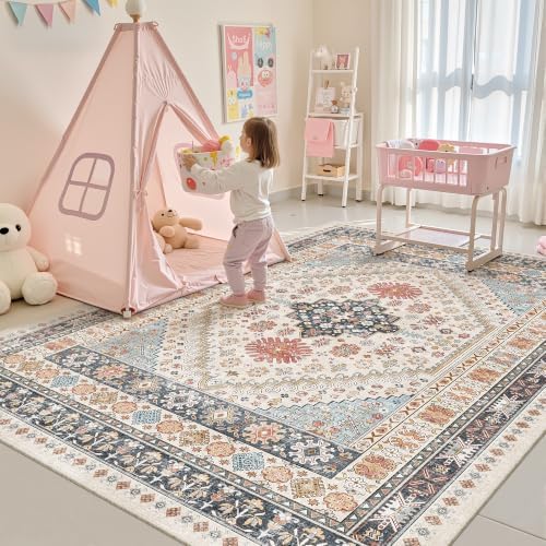 zesthome Colorful Nursery Rugs for Girls Room-5x7 Area Rugs for Living Room