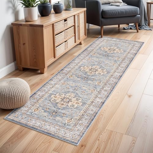 Washable Hallway Runner Rug 3x8: Non Slip Runner Rugs with Rubber Backing
