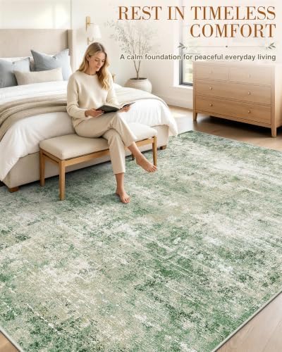 OLANLY 5x8 Washable Area Rug, Soft Non Slip Carpet for Bedroom Living Room