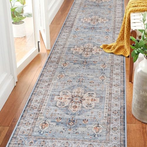 Washable Hallway Runner Rug 2x10: Non Slip Runner Rugs with Rubber Backing