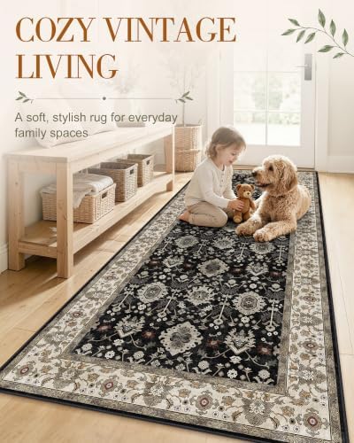OLANLY 2'6"x12' Washable Runner Rug, Non Slip Carpet for Hallway Kitchen