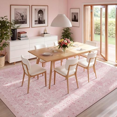 Rugxara Pink Rug 6x9 Area Rugs Washable Rug for Living Room Girls Bedroom