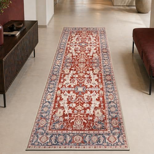 Keen Home Design Vintage Washable Runner Rug, Non-Slip Low Pile, 2x7