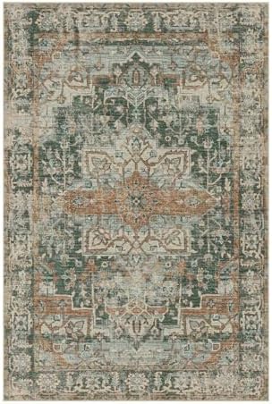 Rugxara 10x14 Area Rugs for Living Room Large Washable Rug, Green/Brown