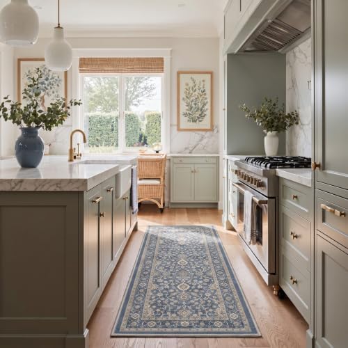 Bavni 2x3 Doormat, Vintage Floral Washable Non Slip Area Rug for Entrance